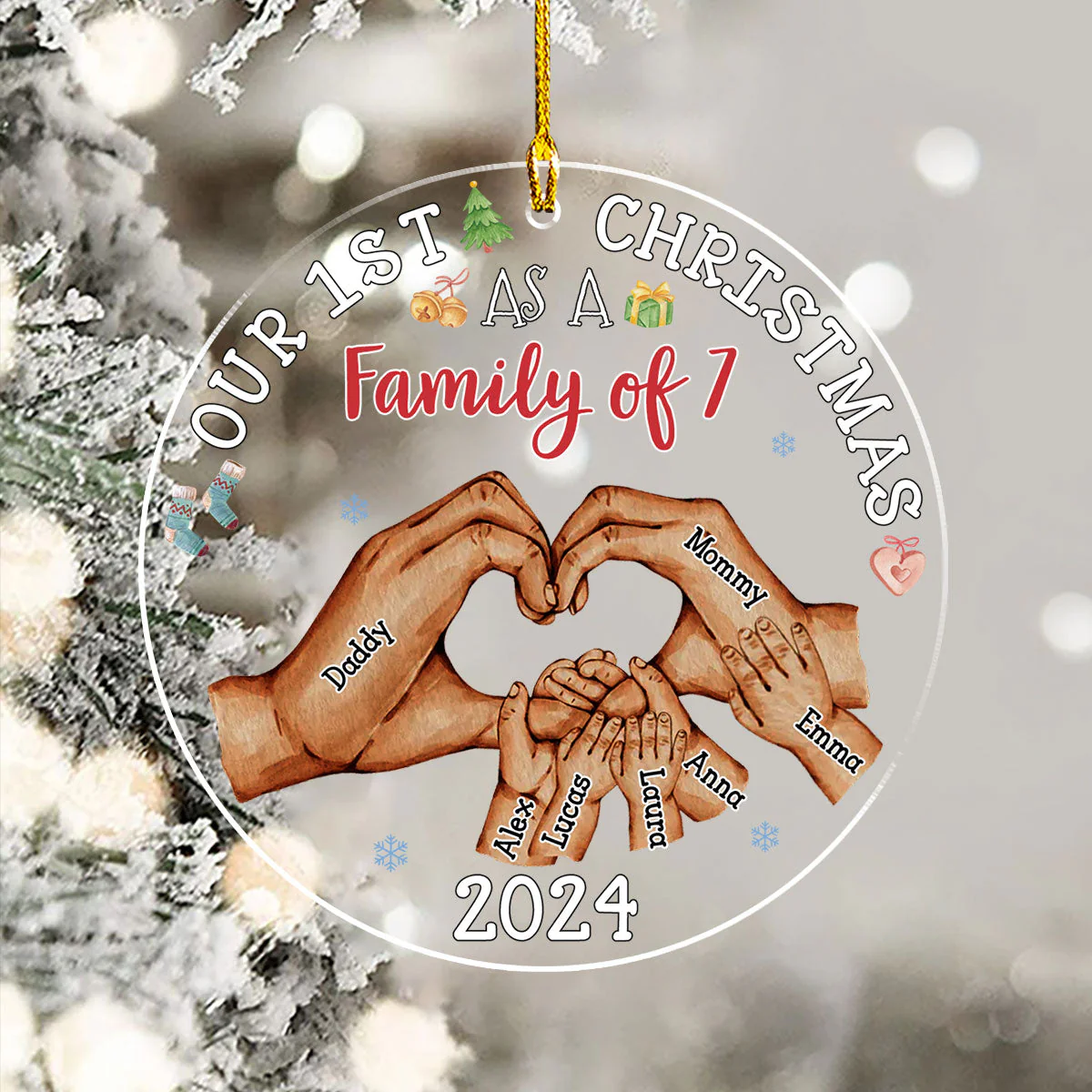 Our First Christmas - Personalized Custom Acrylic Ornament - Image 4