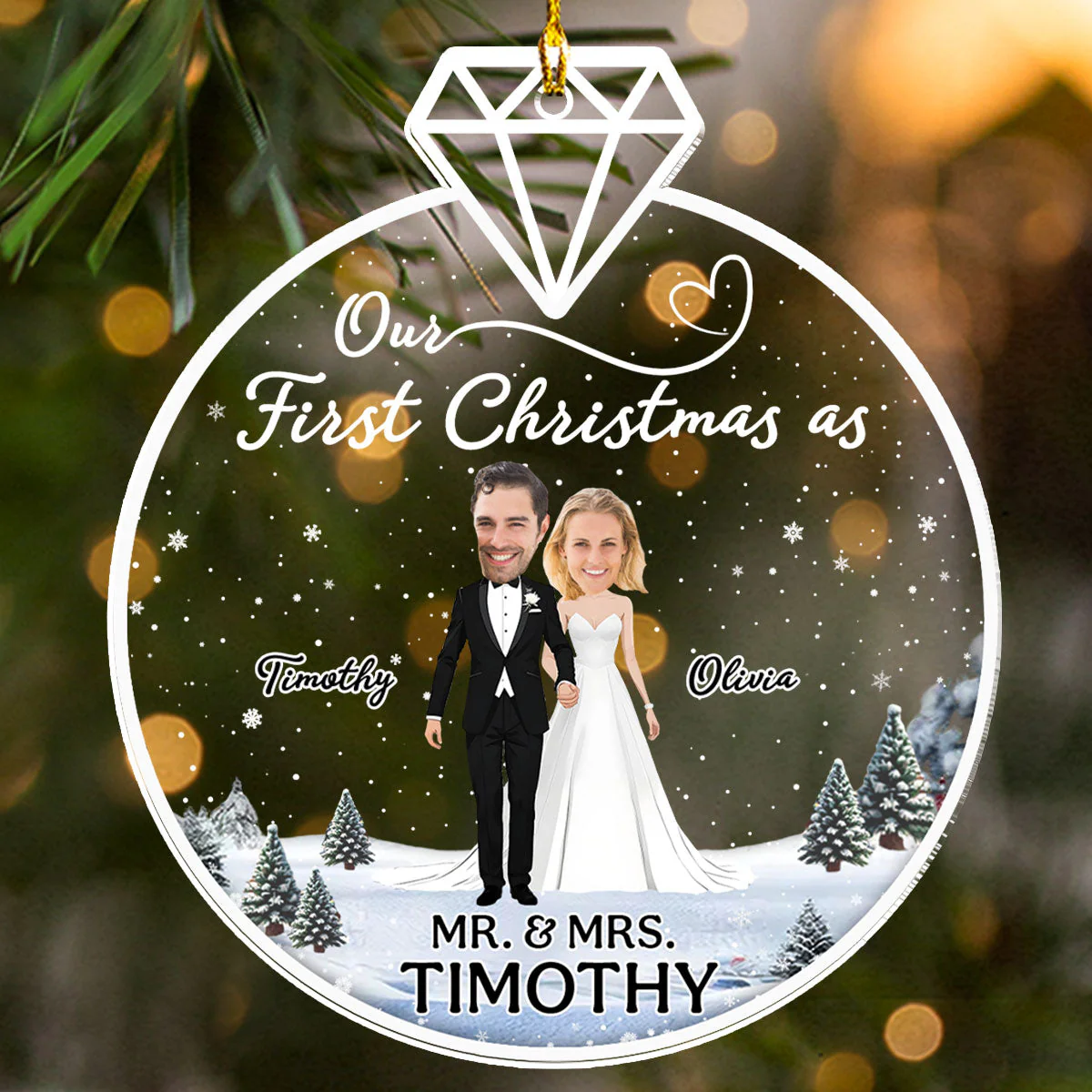 Our First Christmas - Personalized Custom Acrylic Ornament - Image 2