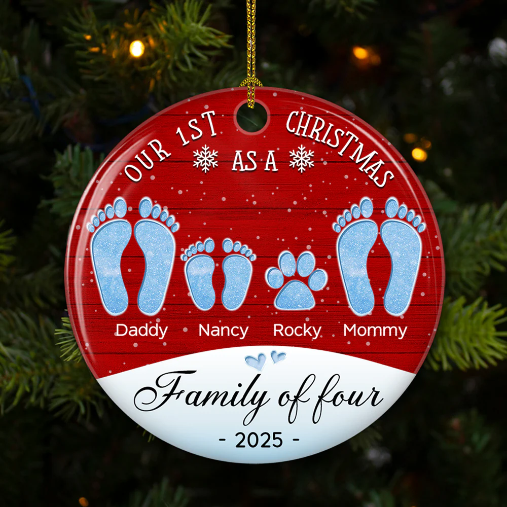 Our First Christmas - Personalized Custom Ceramic Ornament - Image 3