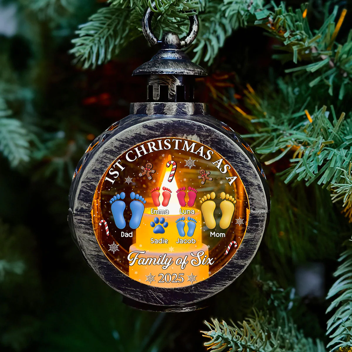 Our First Christmas - Personalized Custom Christmas Lantern - Image 3