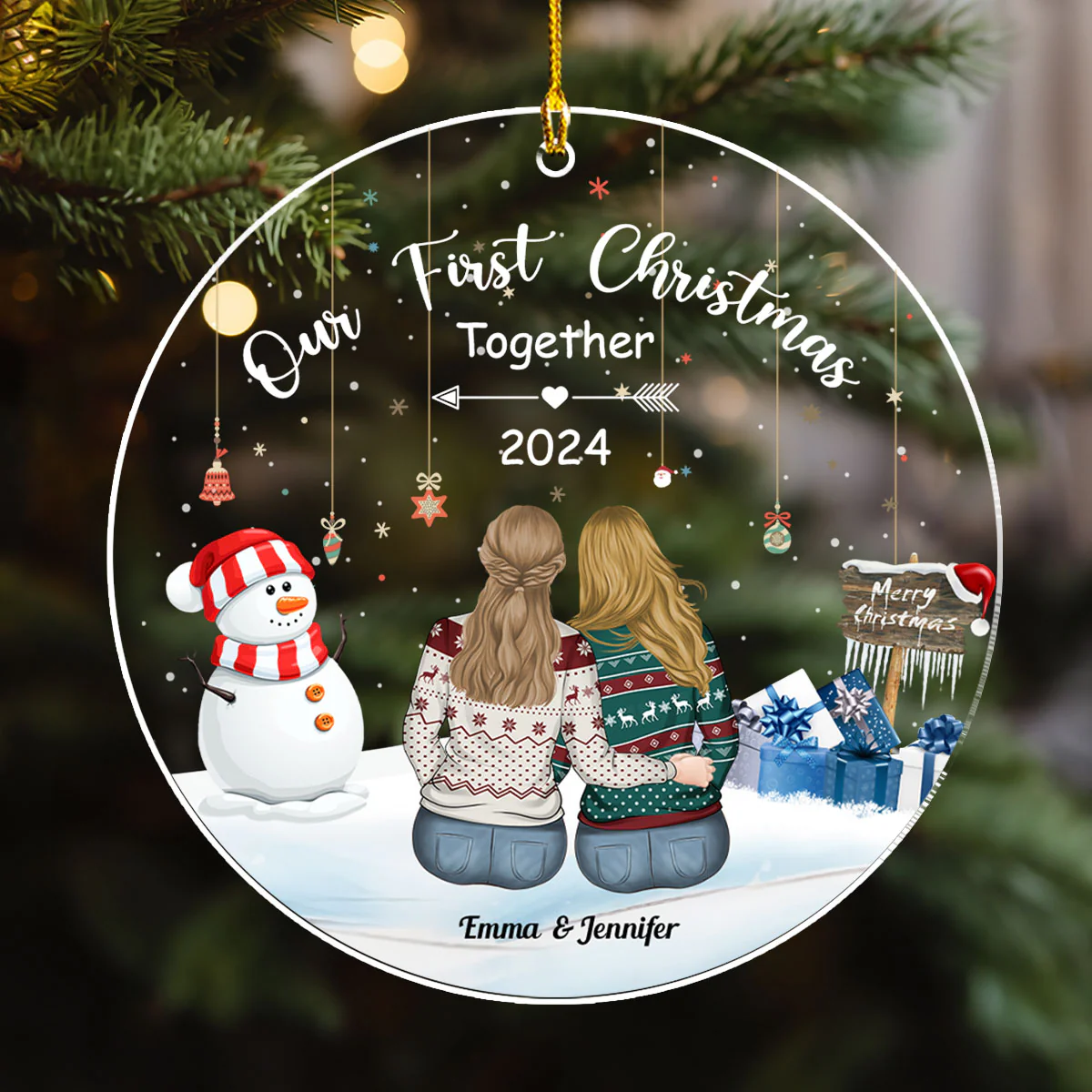 Our First Christmas Together - Personalized Custom Acrylic Ornament - Image 2