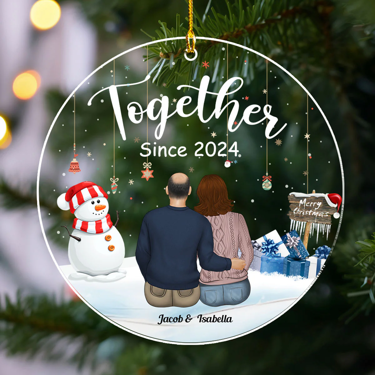 Our First Christmas Together - Personalized Custom Acrylic Ornament - Image 8