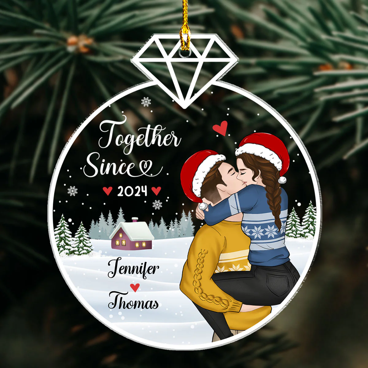Our First Christmas Together - Personalized Custom Acrylic Ornament - Image 4