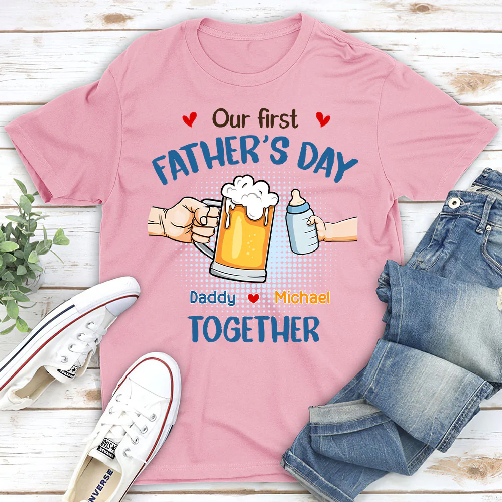 Our First Father Day Cheer - Personalized Custom Shirt - Image 2