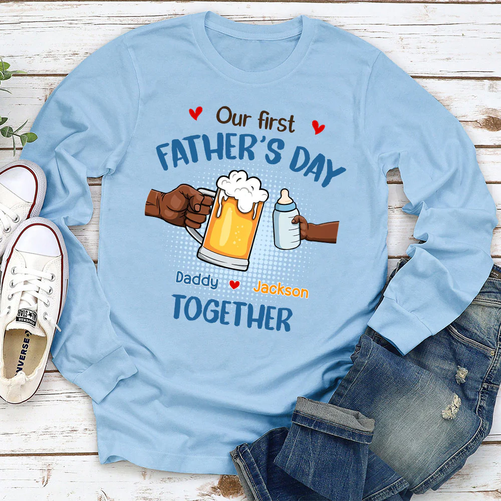 Our First Father Day Cheer - Personalized Custom Shirt - Image 3
