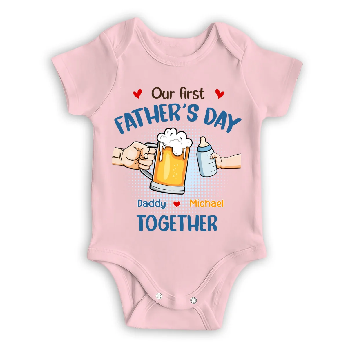 Our First Father Day Cheer - Personalized Custom T-shirt And Onesie - Image 13