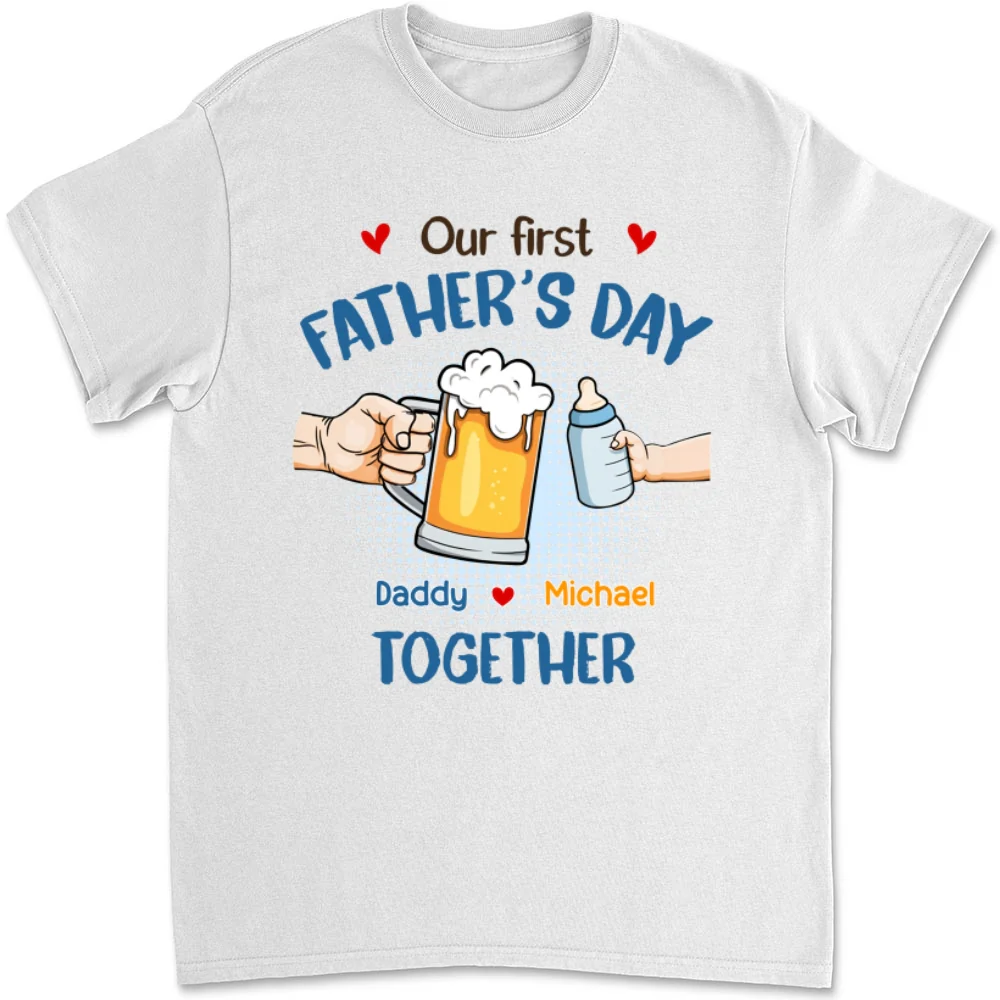 Our First Father Day Cheer - Personalized Custom T-shirt And Onesie - Image 4