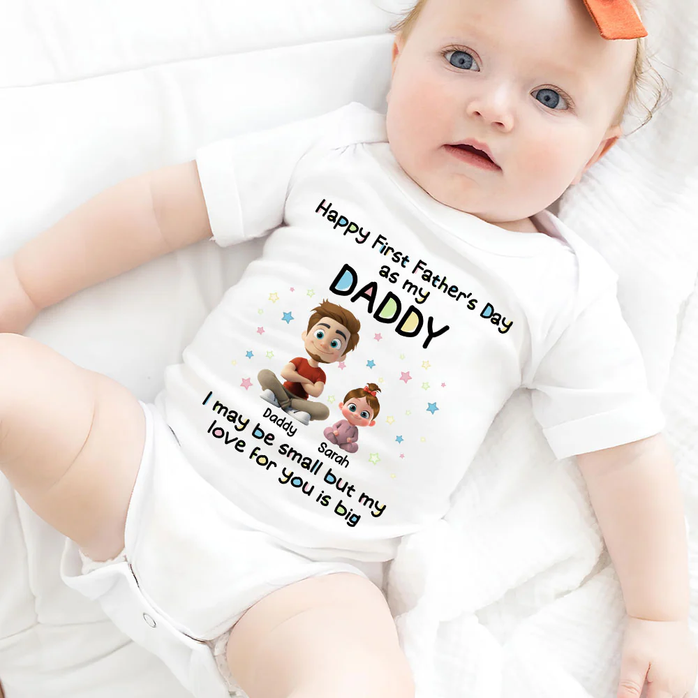 Our First Father Day - Personalized Custom Baby Onesie - Image 4