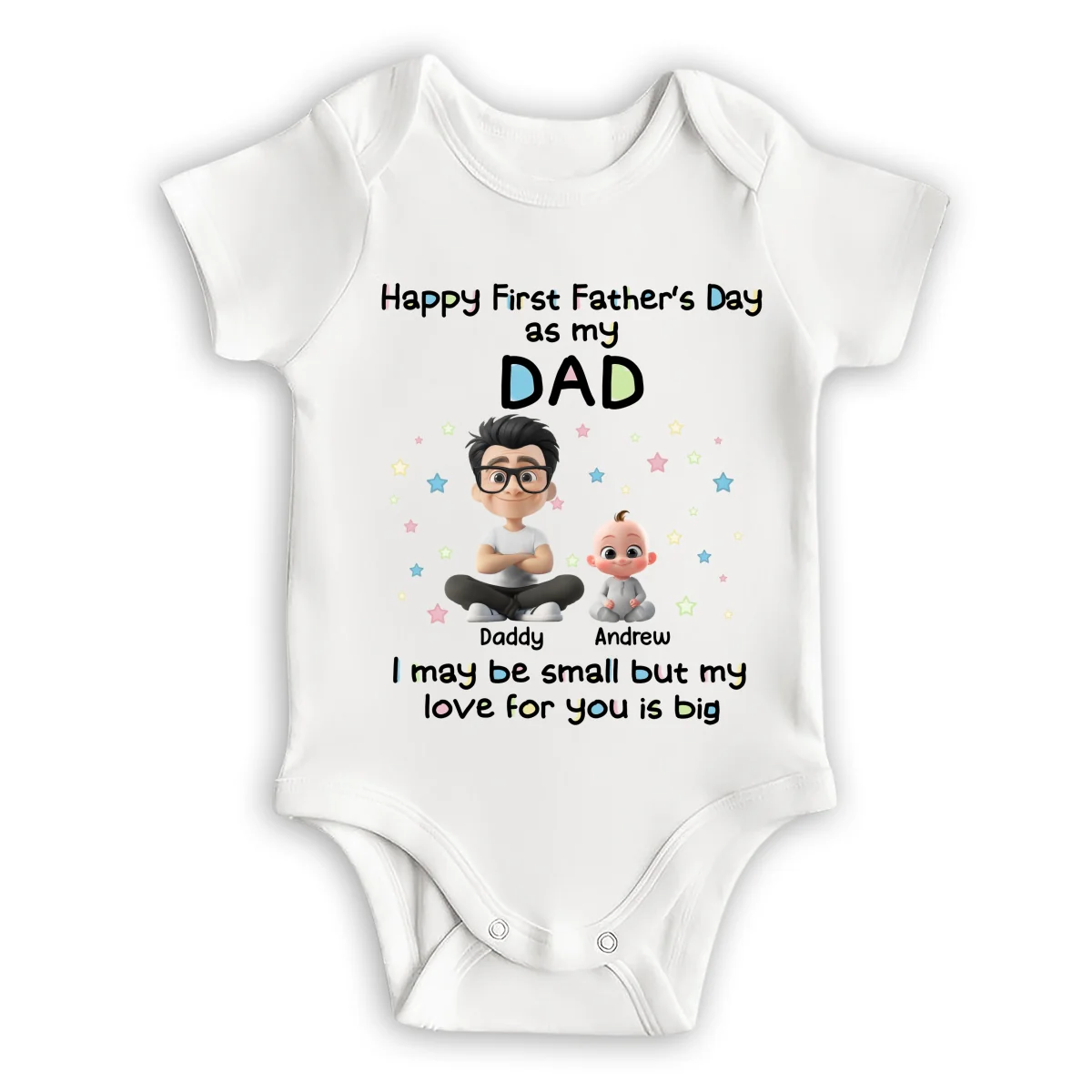 Our First Father Day - Personalized Custom Baby Onesie - Image 6
