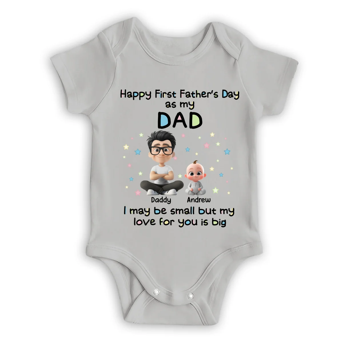 Our First Father Day - Personalized Custom Baby Onesie - Image 7