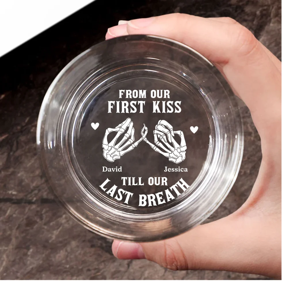 Our First Kiss - Personalized Custom Engraved Whiskey Glass - Image 7