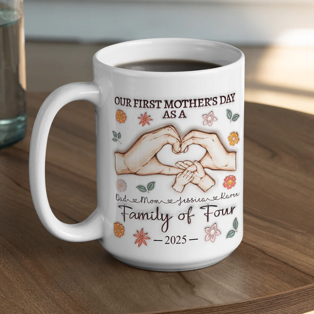 Our First Mother Day - Personalized Custom 3D Inflated Effect Mug - Image 5