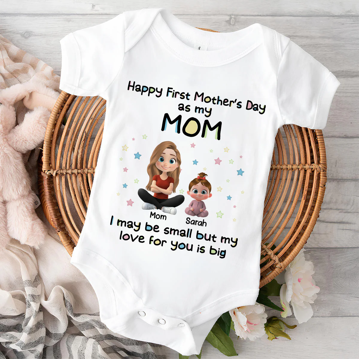 Our First Mother Day - Personalized Custom Baby Onesie - Image 2