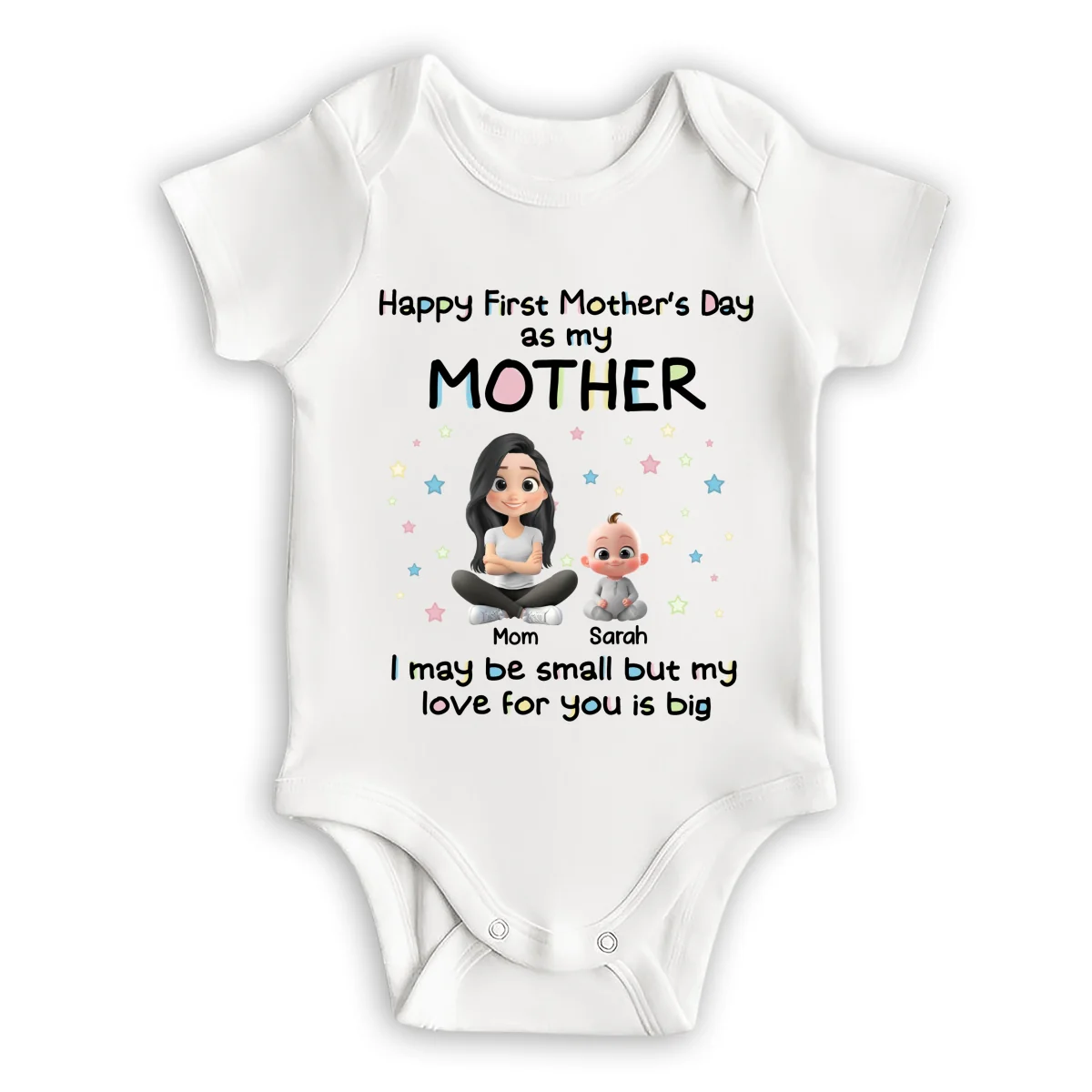 Our First Mother Day - Personalized Custom Baby Onesie - Image 8