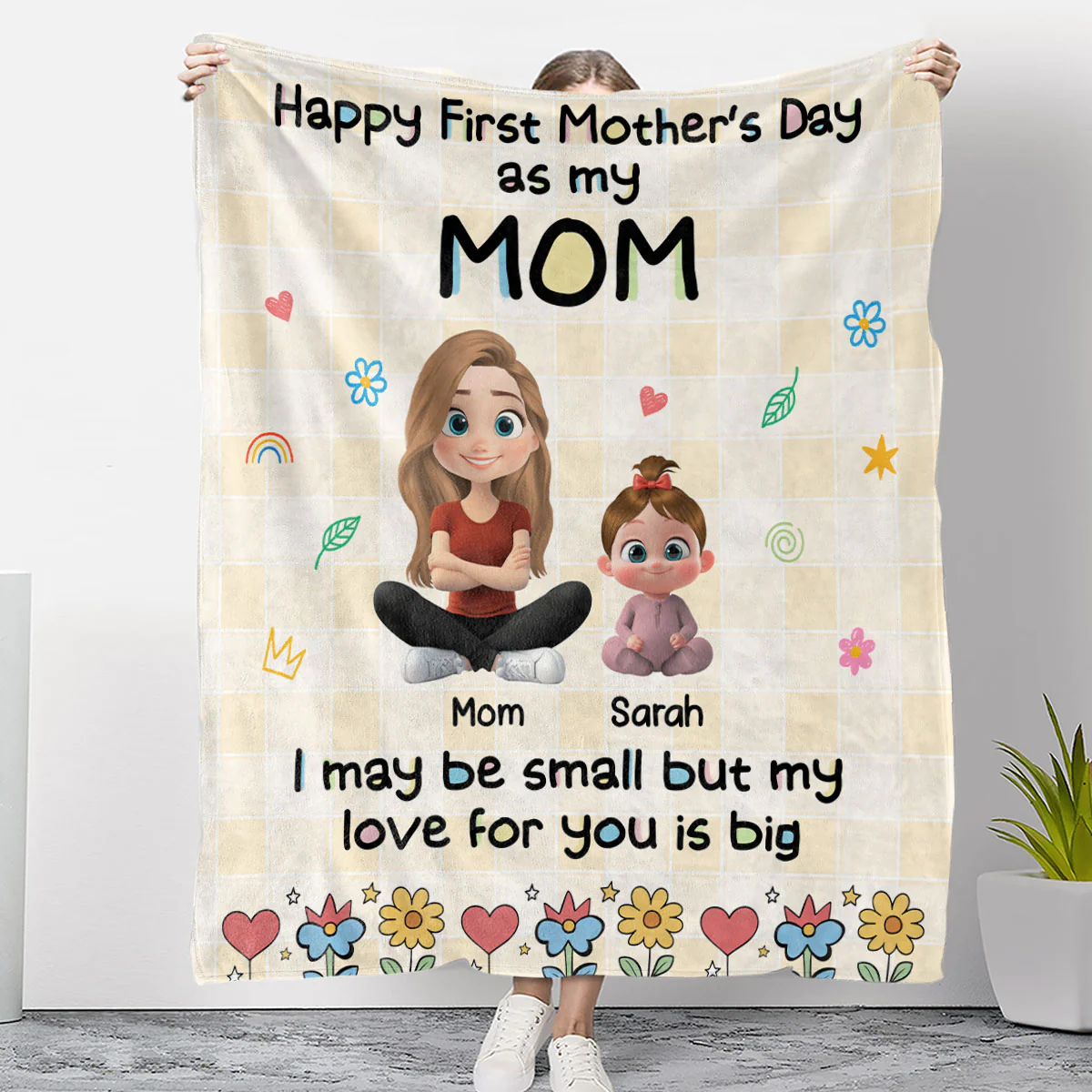 Our First Mother Day - Personalized Custom Fleece Blanket