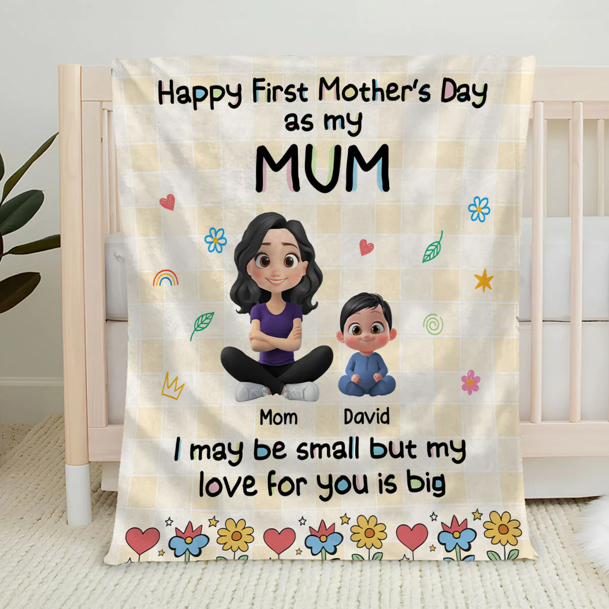 Our First Mother Day - Personalized Custom Fleece Blanket - Image 4