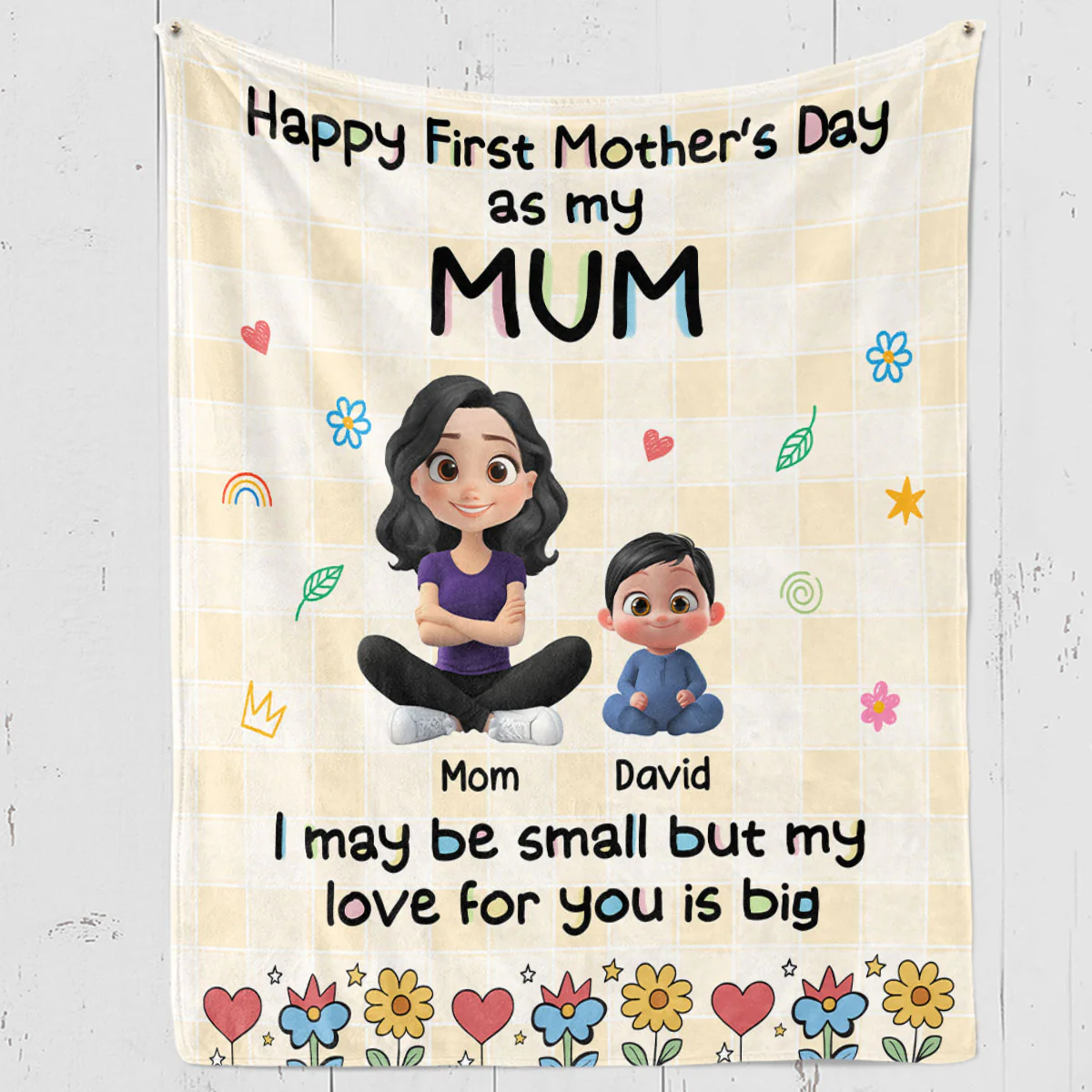 Our First Mother Day - Personalized Custom Fleece Blanket - Image 5