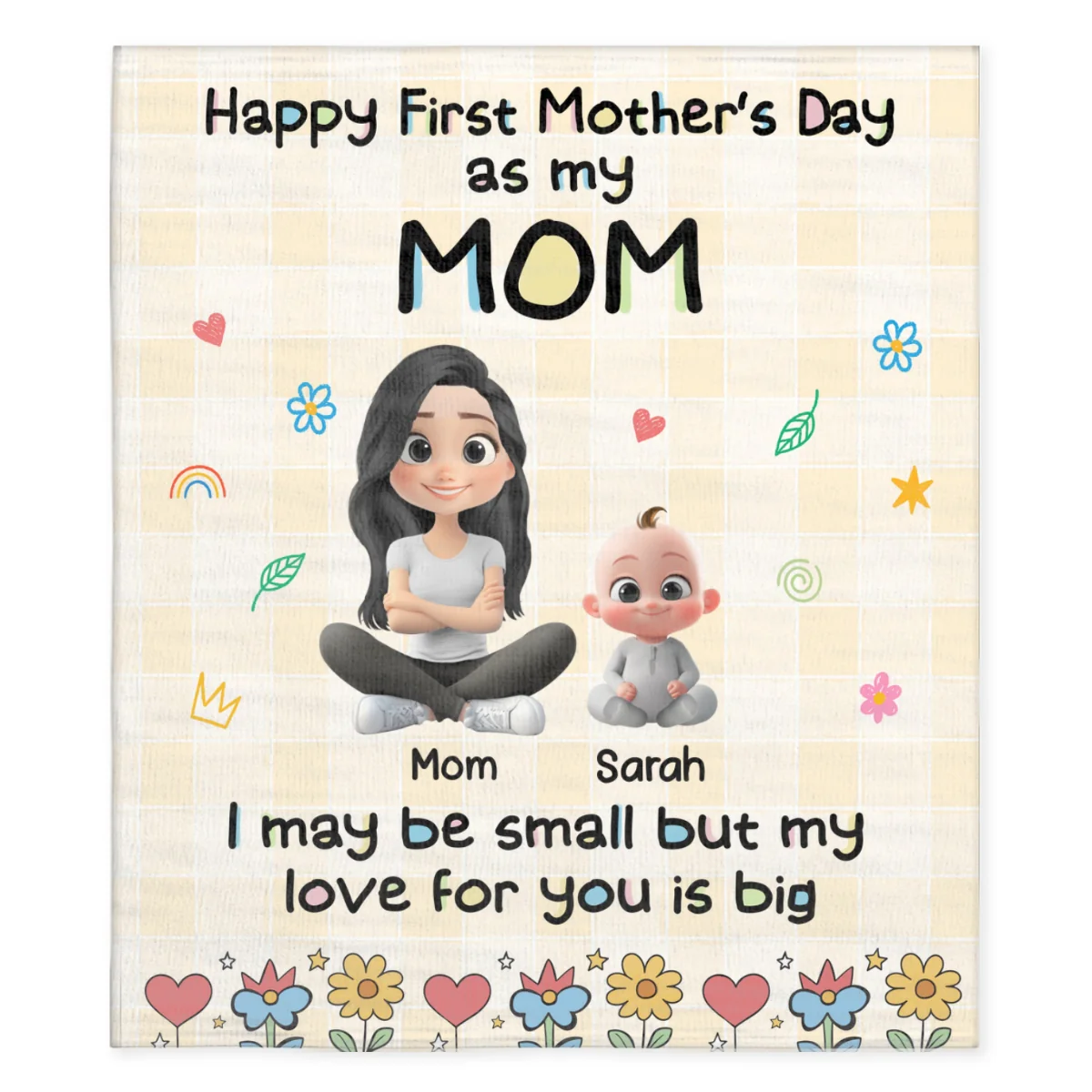 Our First Mother Day - Personalized Custom Fleece Blanket - Image 6