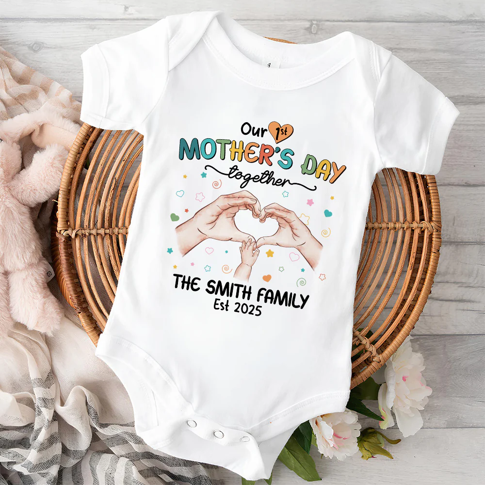 Our First Mother Day Together - Personalized Custom T-shirt And Onesie - Image 12