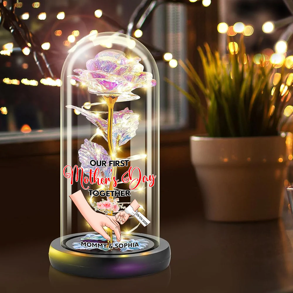 Our First Mother's Day Together - Personalized Custom Sparkly Rose - Image 3