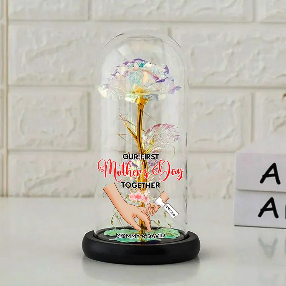 Our First Mother's Day Together - Personalized Custom Sparkly Rose - Image 4