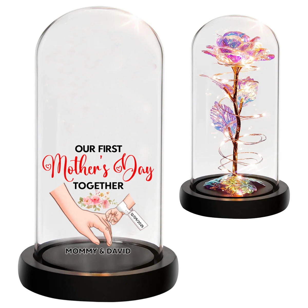 Our First Mother's Day Together - Personalized Custom Sparkly Rose - Image 6