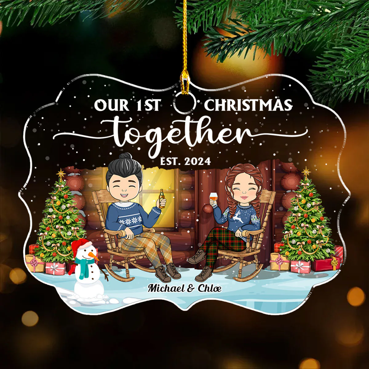 Our First - Personalized Custom Acrylic Ornament - Image 3