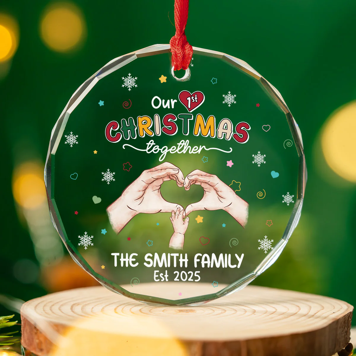 Our First Season - Personalized Custom Glass Ornament - Image 3