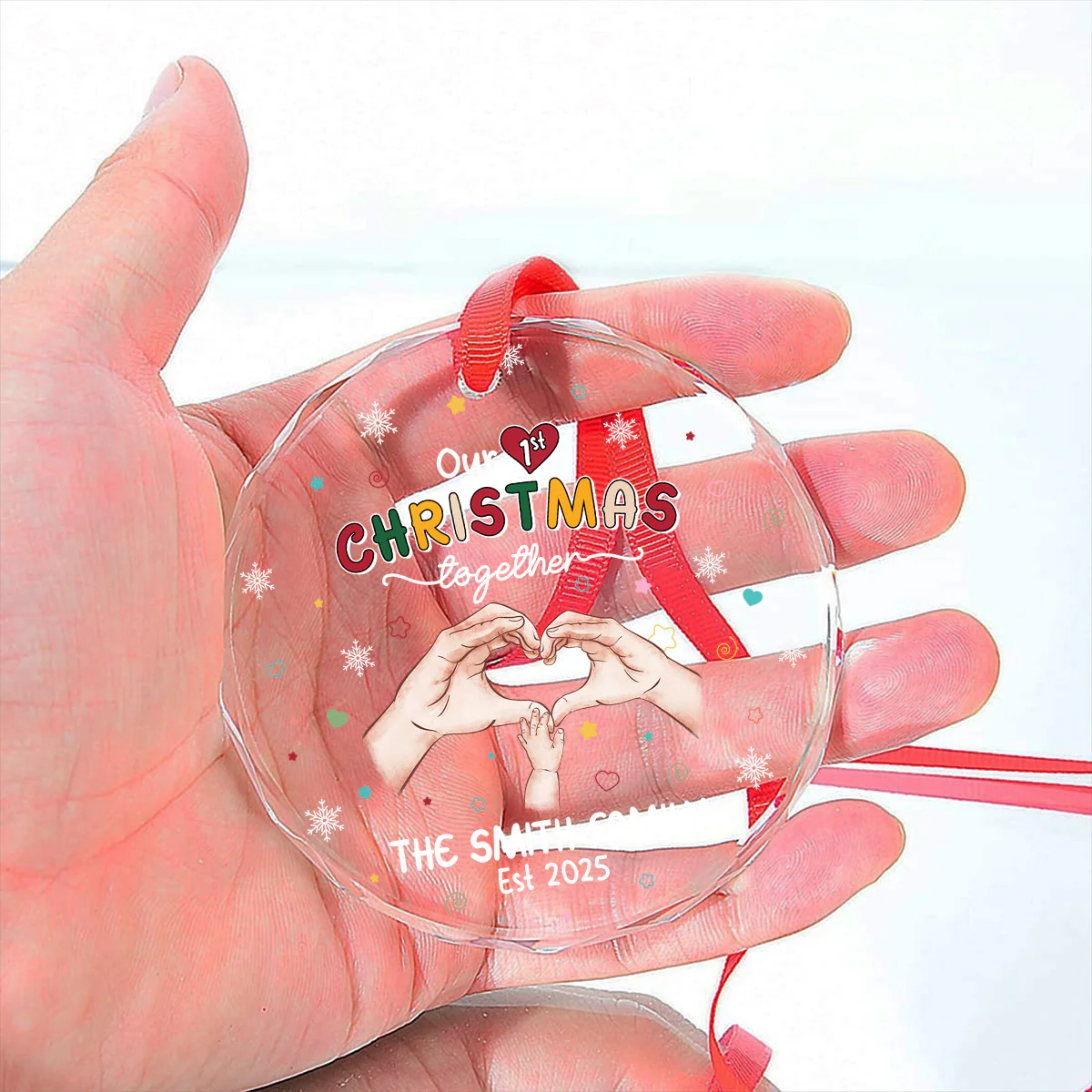 Our First Season - Personalized Custom Glass Ornament - Image 5