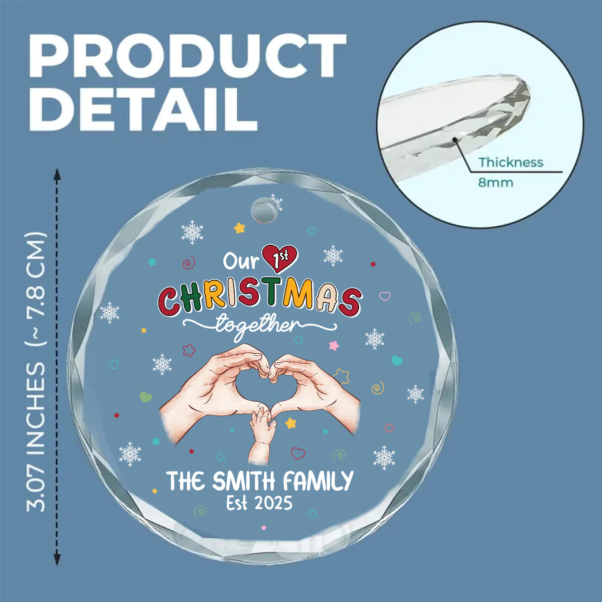 Our First Season - Personalized Custom Glass Ornament - Image 6