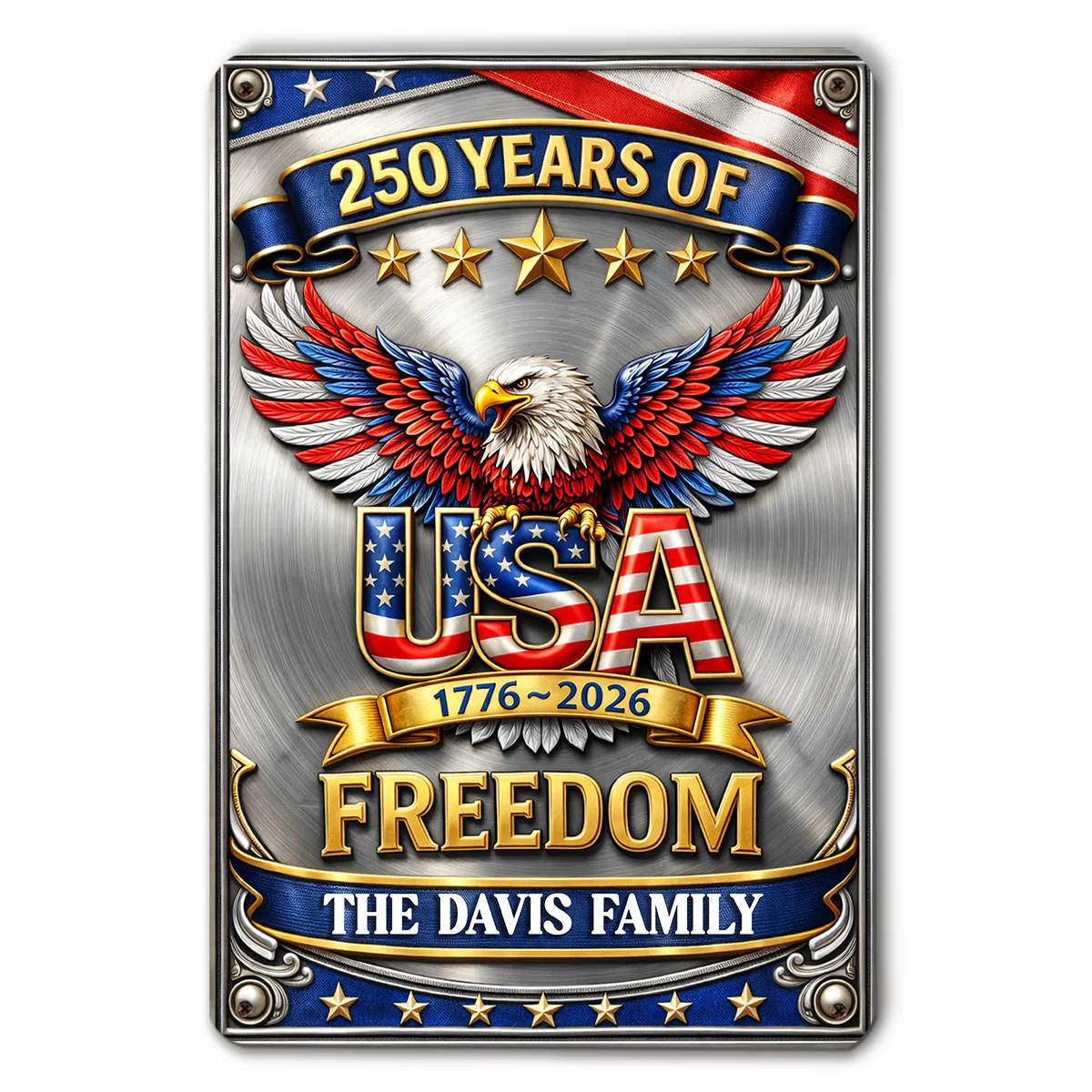 Our Freedom - Personalized Custom 3D Inflated Effect Metal Sign