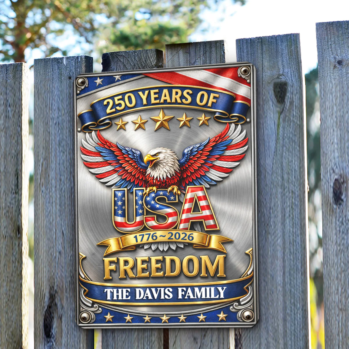 Our Freedom - Personalized Custom 3D Inflated Effect Metal Sign - Image 3