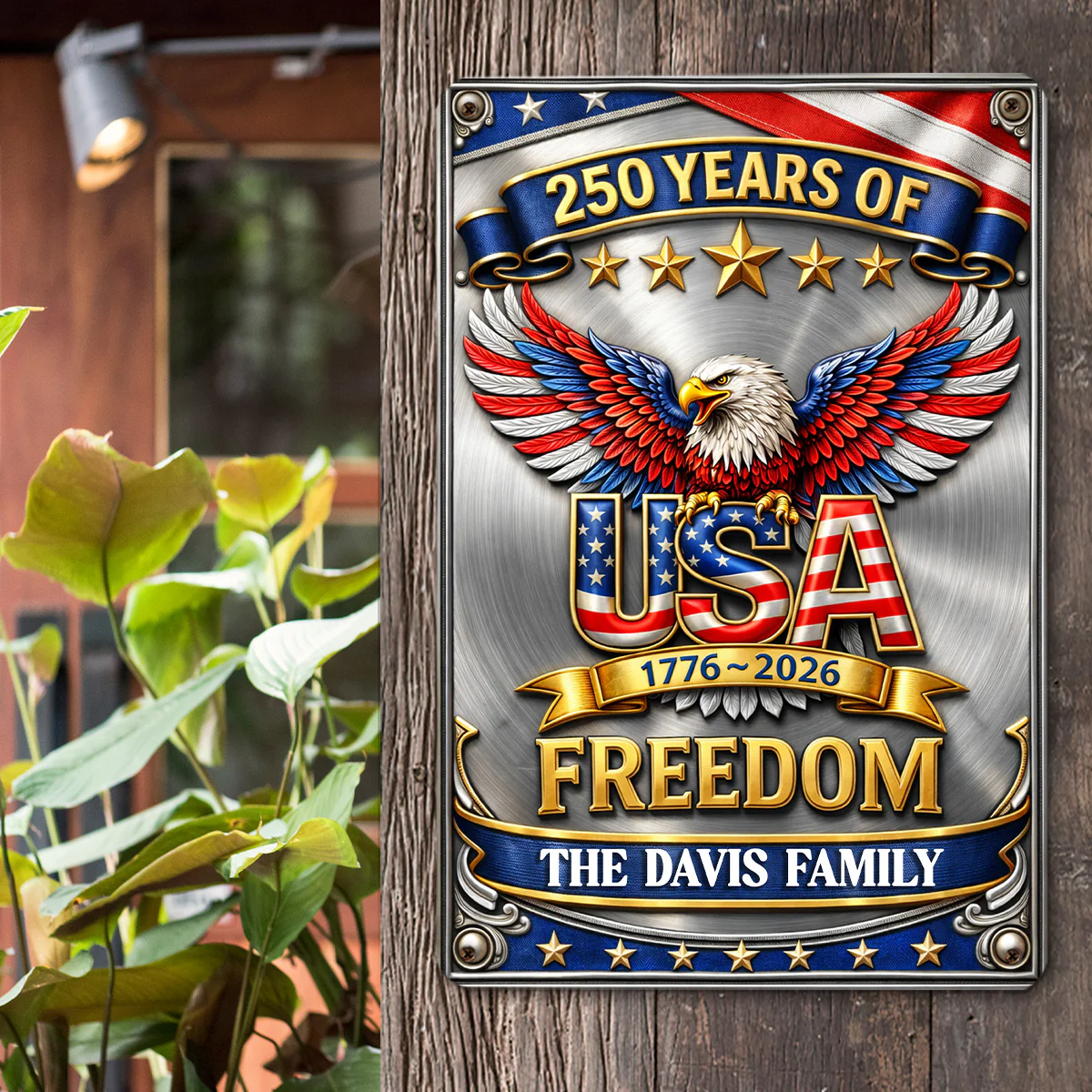 Our Freedom - Personalized Custom 3D Inflated Effect Metal Sign - Image 4