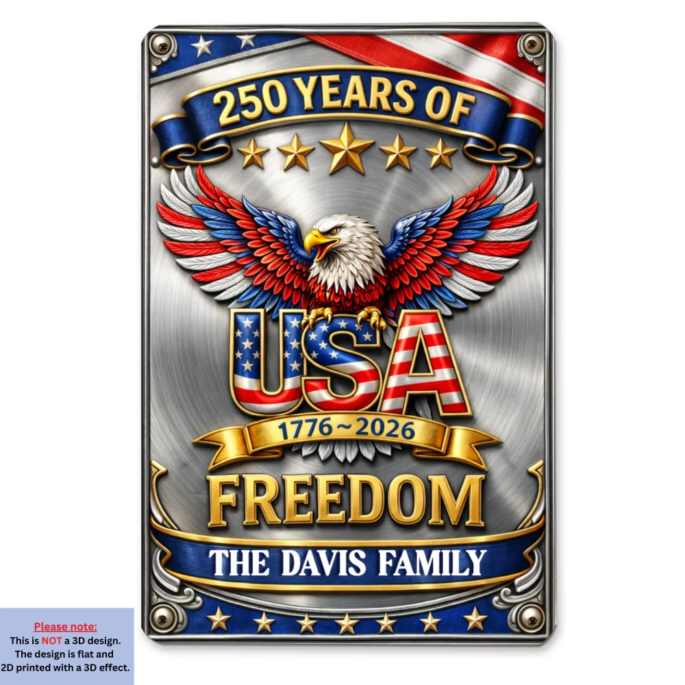 Our Freedom - Personalized Custom 3D Inflated Effect Metal Sign - Image 5