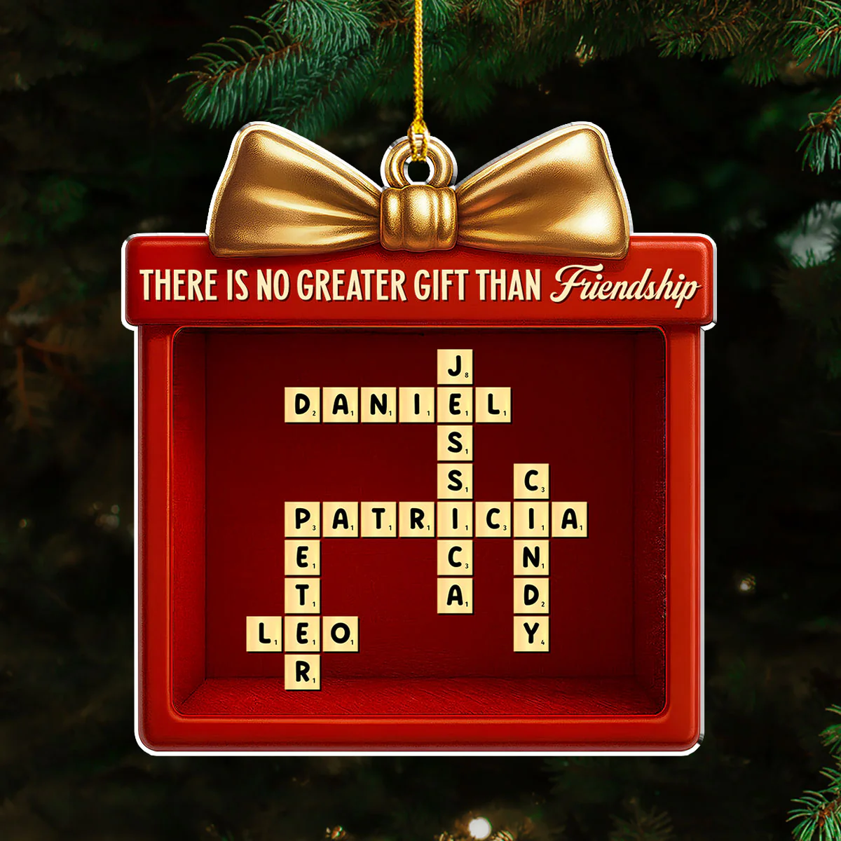 Our Friendship Is A Gift - Personalized Custom Acrylic Ornament - Image 3