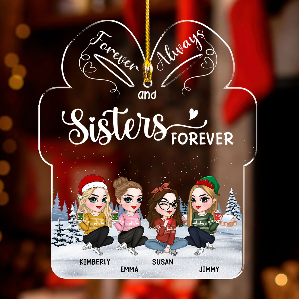 Our Friendship Is A True Blessing To Me - Personalized Custom Acrylic Ornament - Image 3