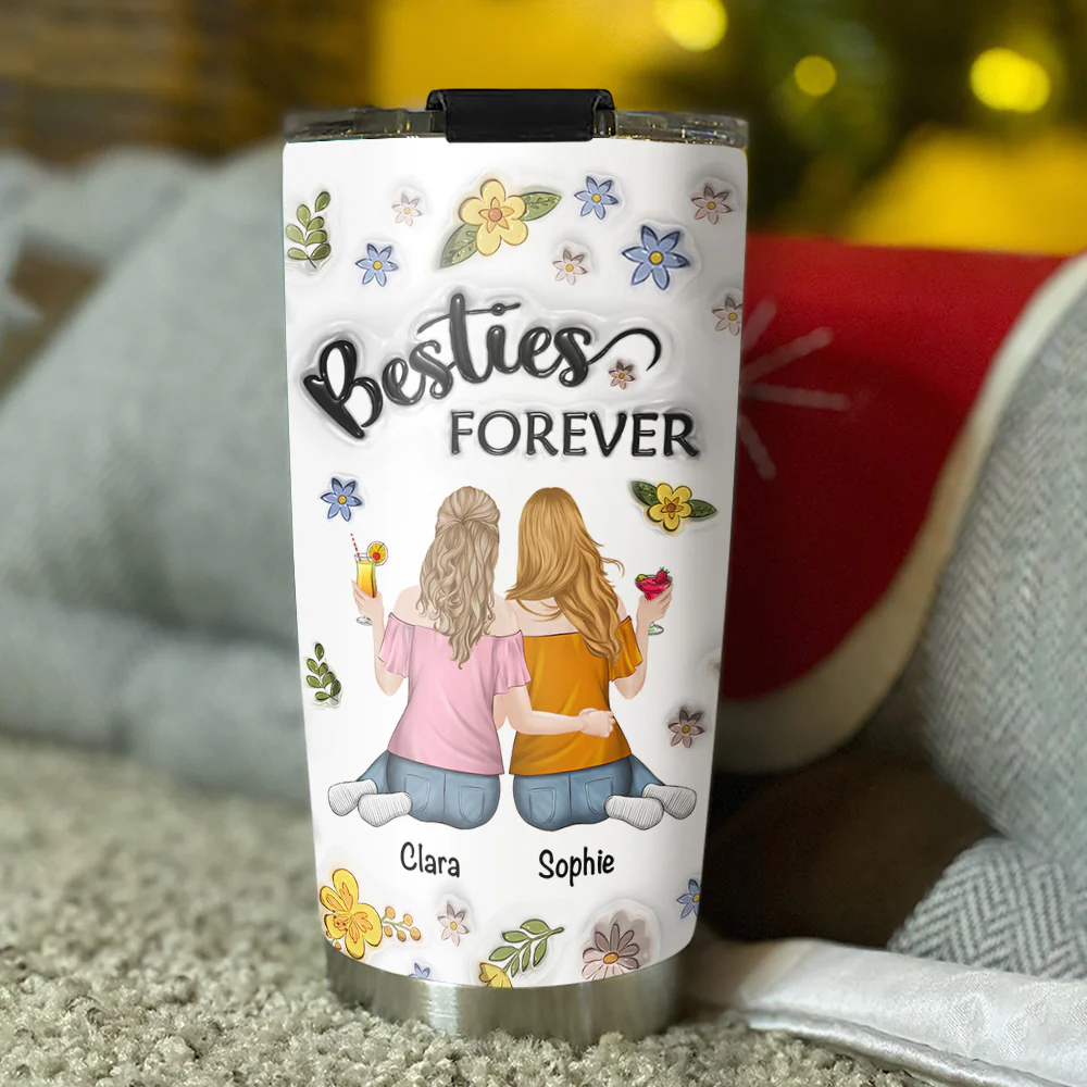 Our Friendship Is Endless - Personalized Custom 3D Inflated Effect Tumbler - Image 2