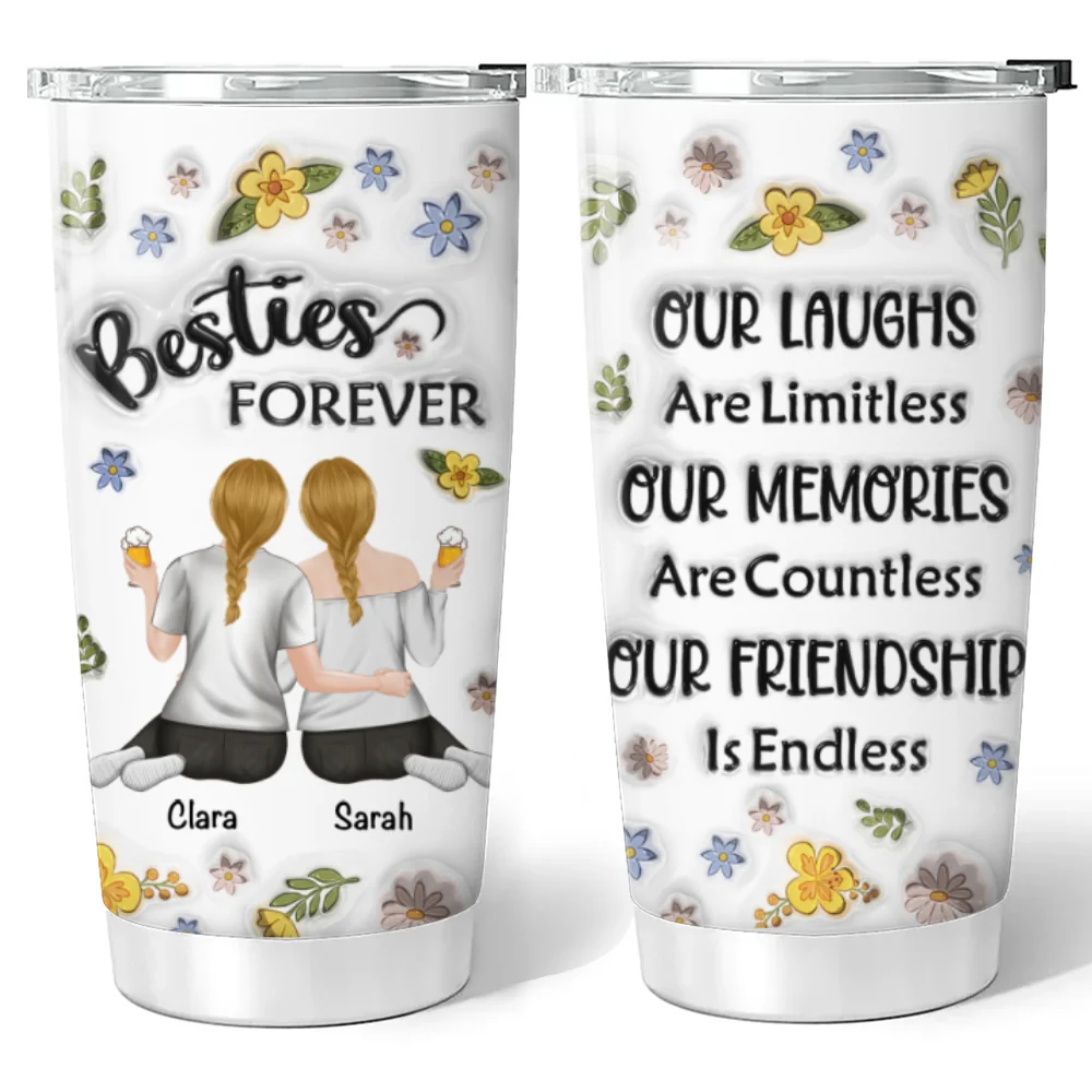 Our Friendship Is Endless - Personalized Custom 3D Inflated Effect Tumbler - Image 6