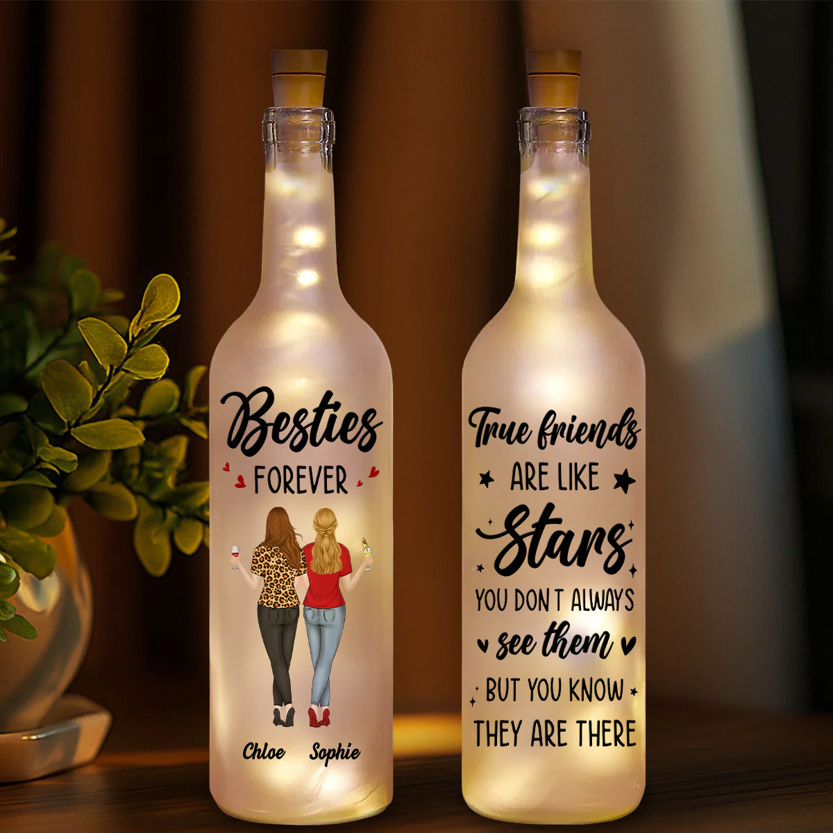 Our Friendship Like Star - Personalized Custom Bottle Lamp