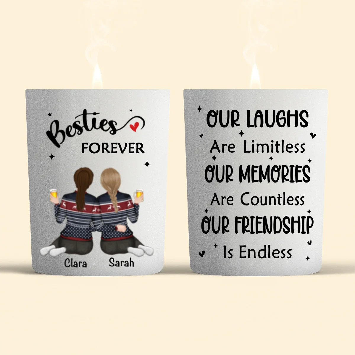 Our Friendship Is Endless - Personalized Custom Candle - Image 9