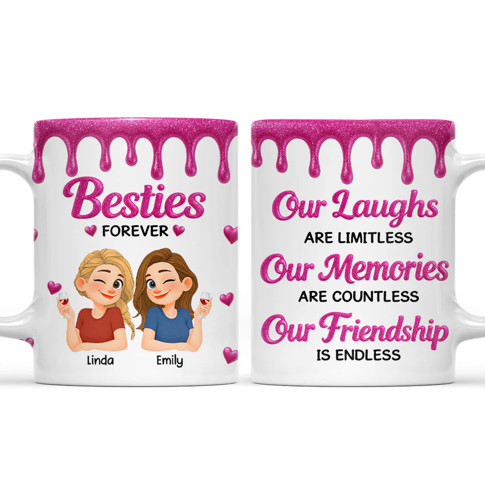 Our Friendship Is Endless - Personalized Custom Coffee Mug