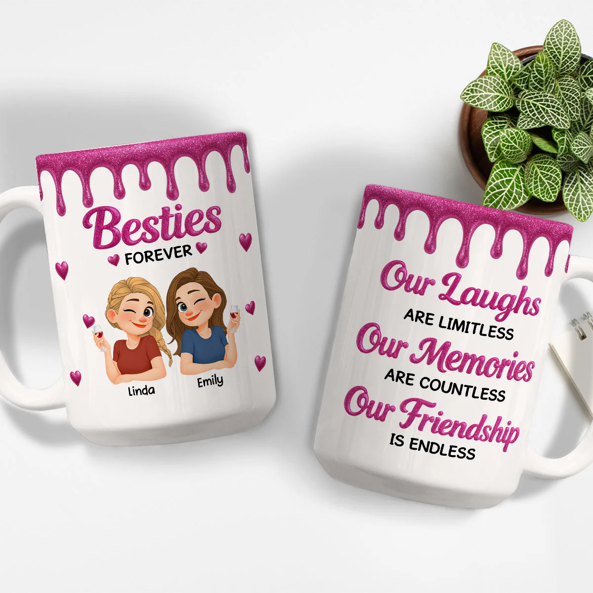 Our Friendship Is Endless - Personalized Custom Coffee Mug - Image 4