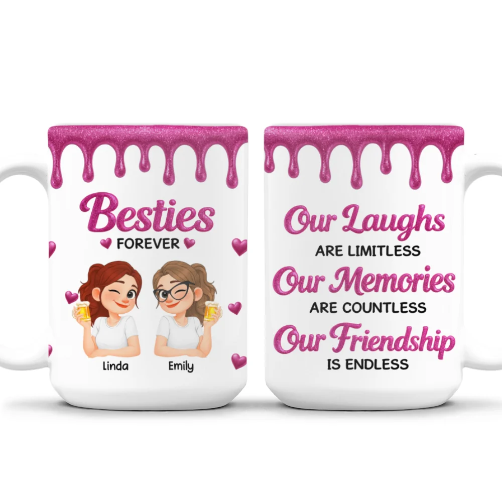 Our Friendship Is Endless - Personalized Custom Coffee Mug - Image 7