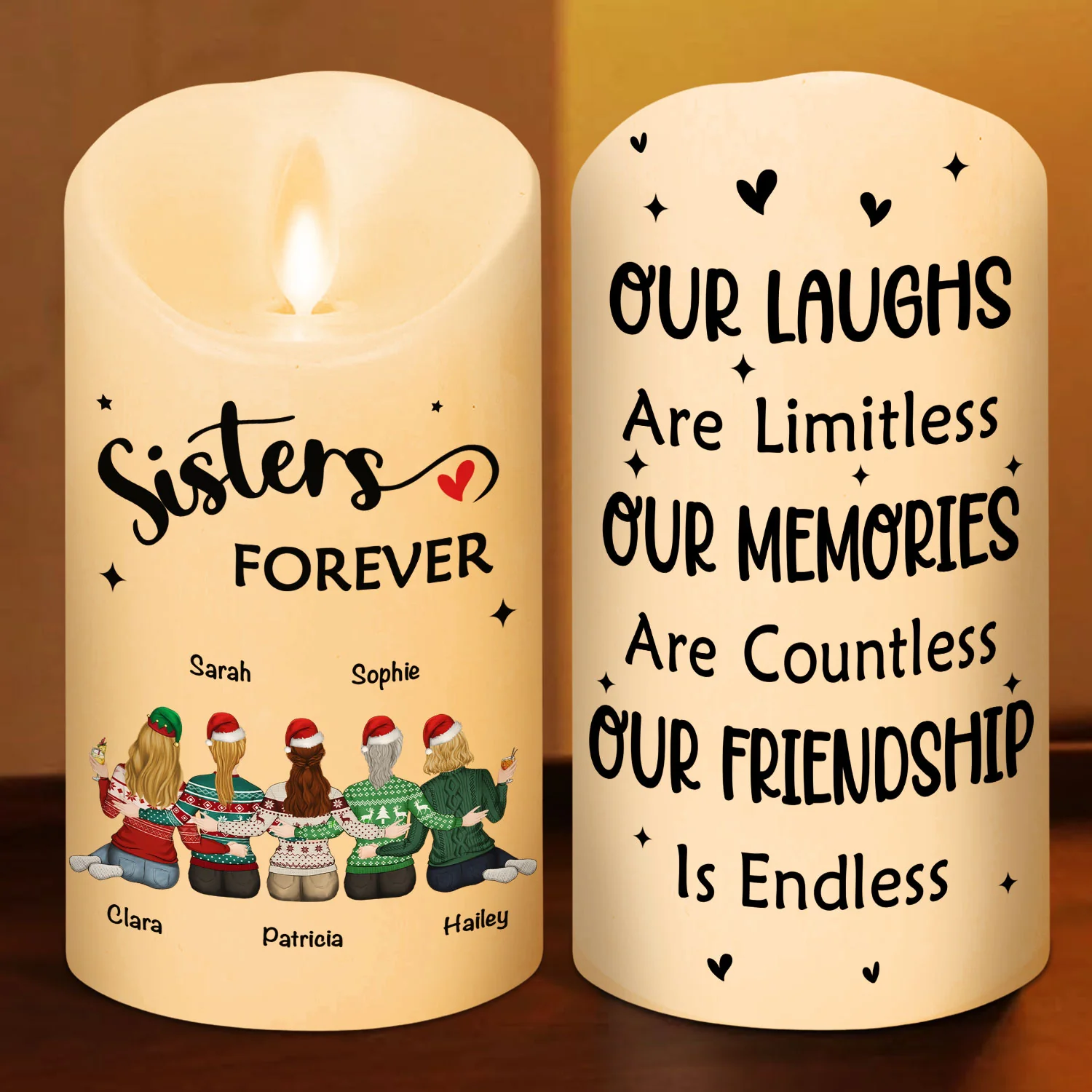 Our Friendship Is Endless - Personalized Custom LED Candle - Image 5