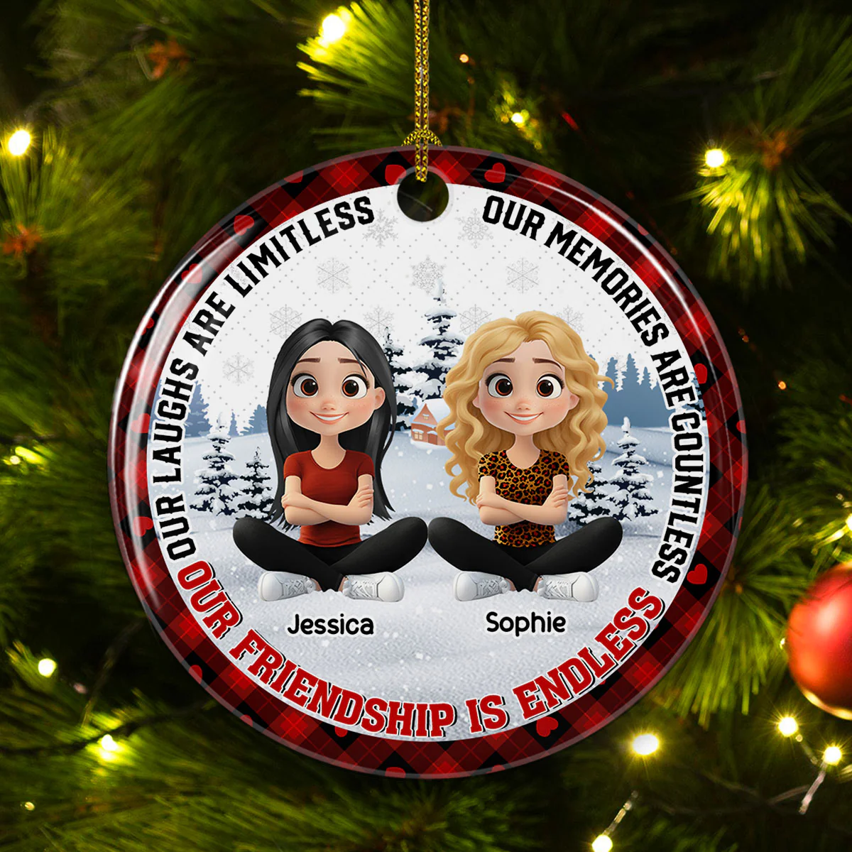 Our Friendship Is Endless Ver New - Personalized Custom Ceramic Ornament - Image 5