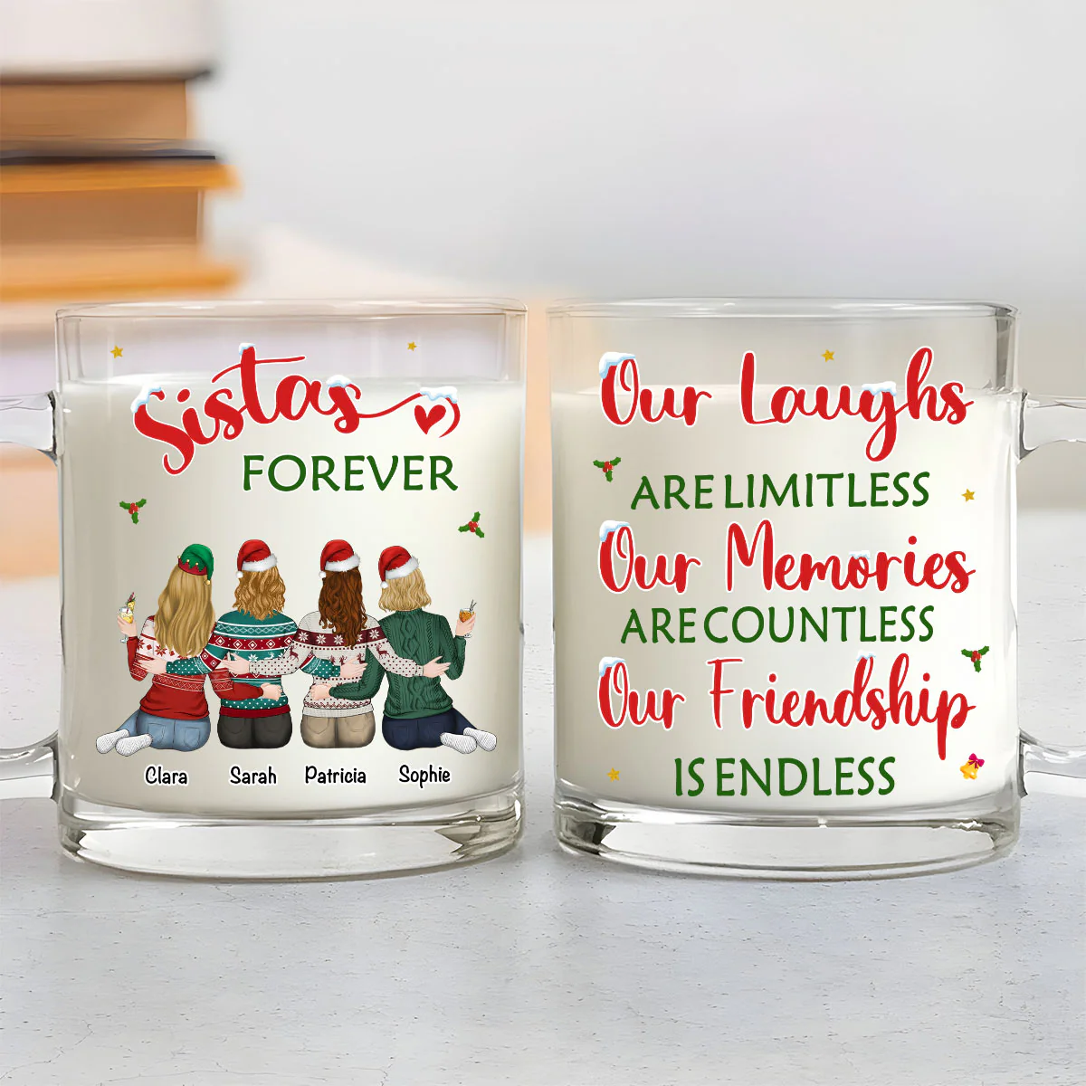Our Friendship - Personalized Custom Glass Mug - Image 3