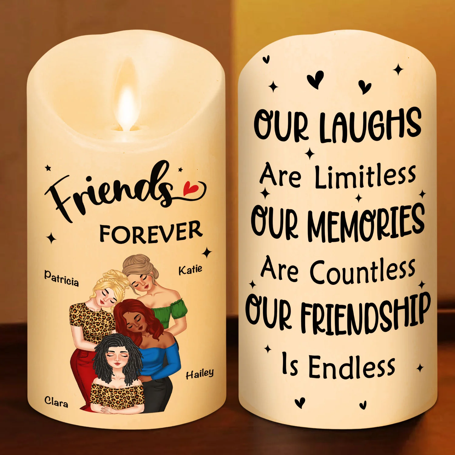 Our Friendship - Personalized Custom LED Candle - Image 2