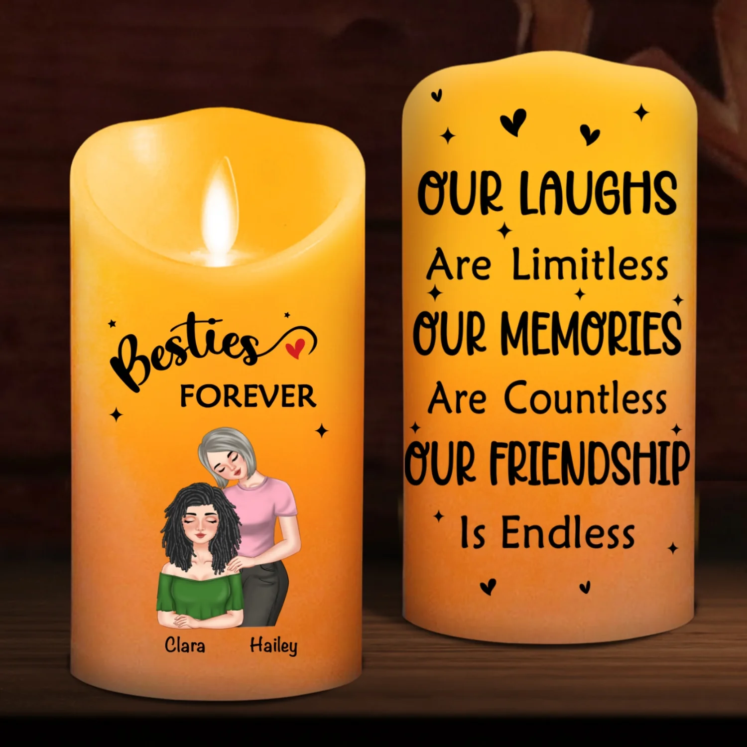 Our Friendship - Personalized Custom LED Candle - Image 6