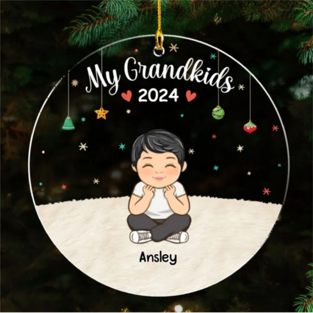 Our Grandkids Christmas - Personalized Custom Acrylic Ornament - Image 5
