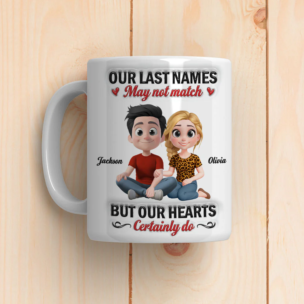 Our Hearts Are Truly Connected - Personalized Custom 3D Inflated Effect Mug - Image 5